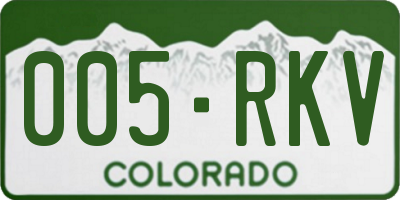 CO license plate 005RKV