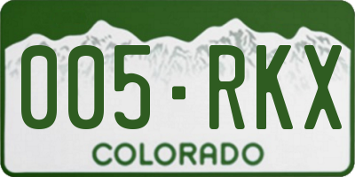 CO license plate 005RKX