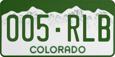 CO license plate 005RLB