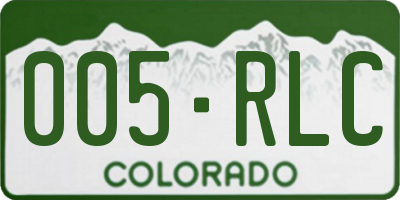 CO license plate 005RLC