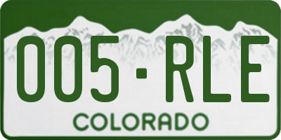 CO license plate 005RLE