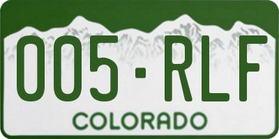 CO license plate 005RLF