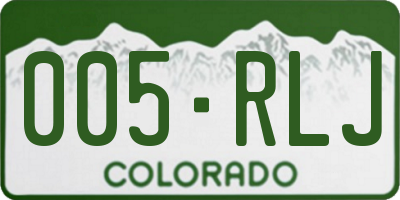CO license plate 005RLJ