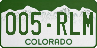 CO license plate 005RLM