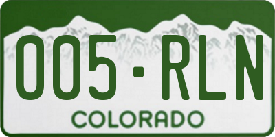 CO license plate 005RLN