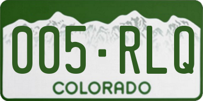 CO license plate 005RLQ