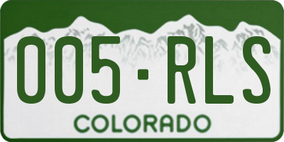 CO license plate 005RLS