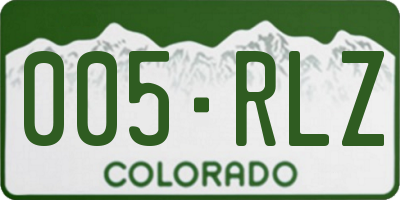 CO license plate 005RLZ