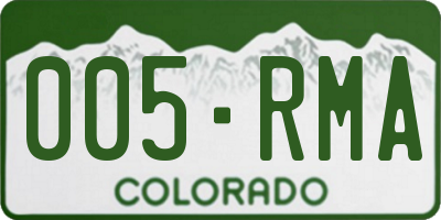 CO license plate 005RMA