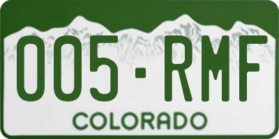 CO license plate 005RMF