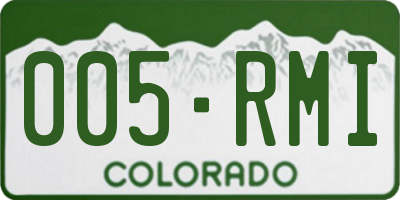 CO license plate 005RMI