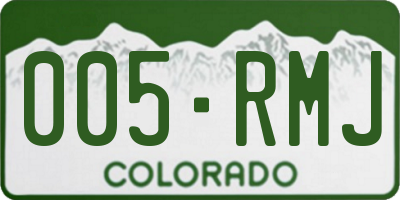 CO license plate 005RMJ