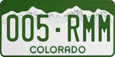 CO license plate 005RMM