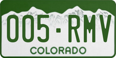CO license plate 005RMV