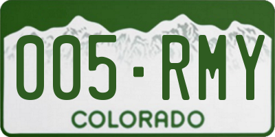 CO license plate 005RMY