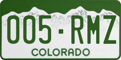 CO license plate 005RMZ