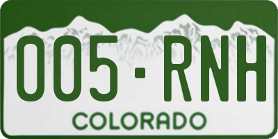 CO license plate 005RNH