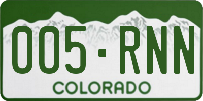 CO license plate 005RNN