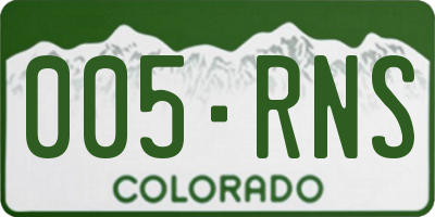 CO license plate 005RNS