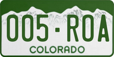 CO license plate 005ROA