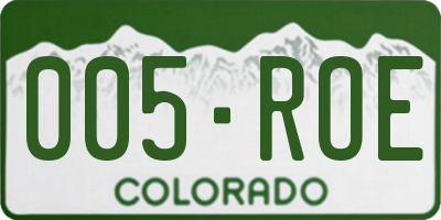 CO license plate 005ROE