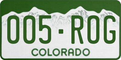 CO license plate 005ROG