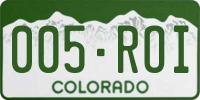 CO license plate 005ROI
