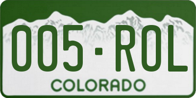 CO license plate 005ROL