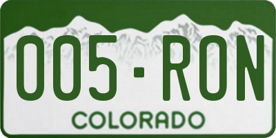 CO license plate 005RON
