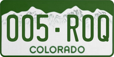 CO license plate 005ROQ