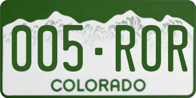 CO license plate 005ROR