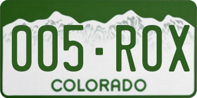 CO license plate 005ROX