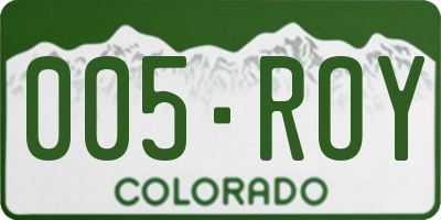 CO license plate 005ROY