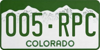 CO license plate 005RPC