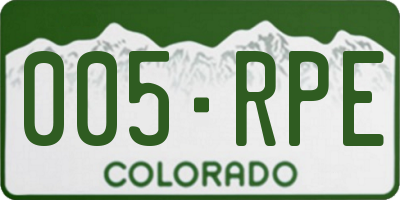 CO license plate 005RPE