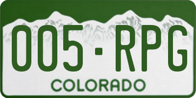 CO license plate 005RPG