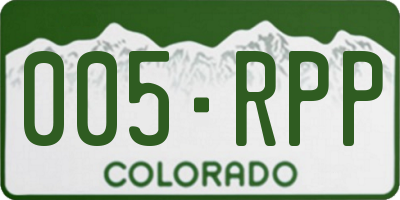 CO license plate 005RPP