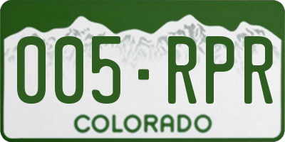 CO license plate 005RPR