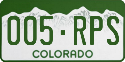 CO license plate 005RPS