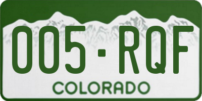 CO license plate 005RQF