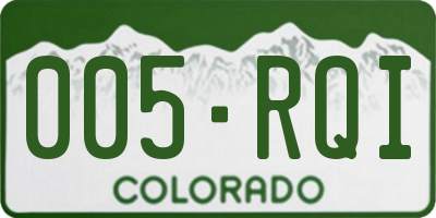 CO license plate 005RQI