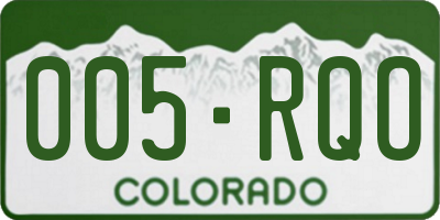 CO license plate 005RQO