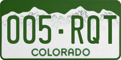 CO license plate 005RQT