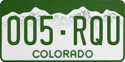 CO license plate 005RQU