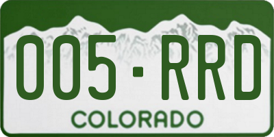 CO license plate 005RRD