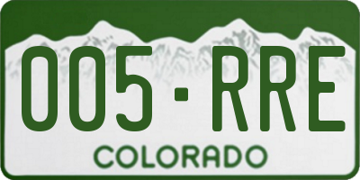 CO license plate 005RRE
