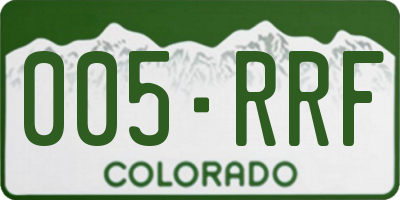 CO license plate 005RRF