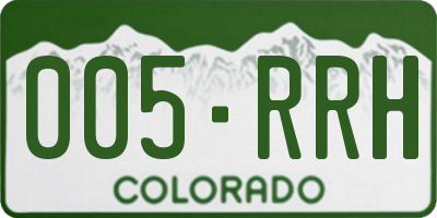 CO license plate 005RRH
