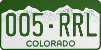 CO license plate 005RRL