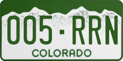 CO license plate 005RRN